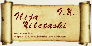 Ilija Miletaški vizit kartica